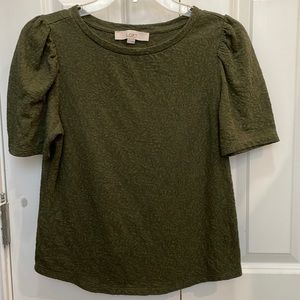 LOFT size small olive green shirt.